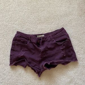Encore Burgundy Denim Shorts Juniors Size 9